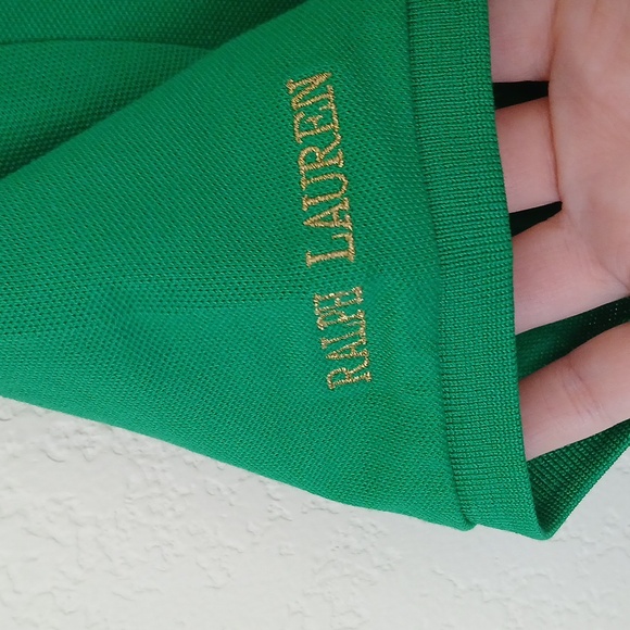 Ralph Lauren Women's Golf Polo Shirt Green Tailored Fit - Picture 3 of 6